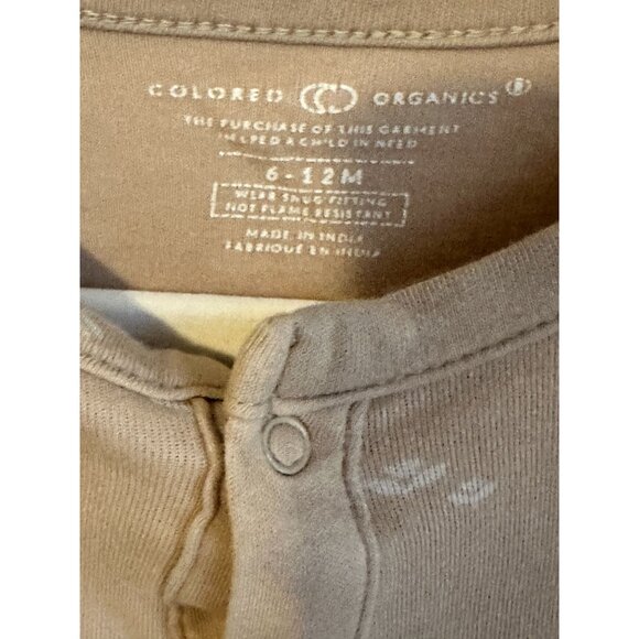 Colored Organics Baby Footed Sleeper 6-12M Clay Tulip Long Sleeve Snap Closure - Picture 2 of 6